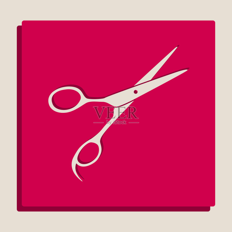 剪发剪刀标志（灰度）图标素材