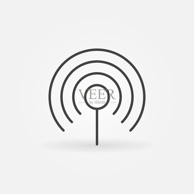 WIFI概念线性图标图标素材