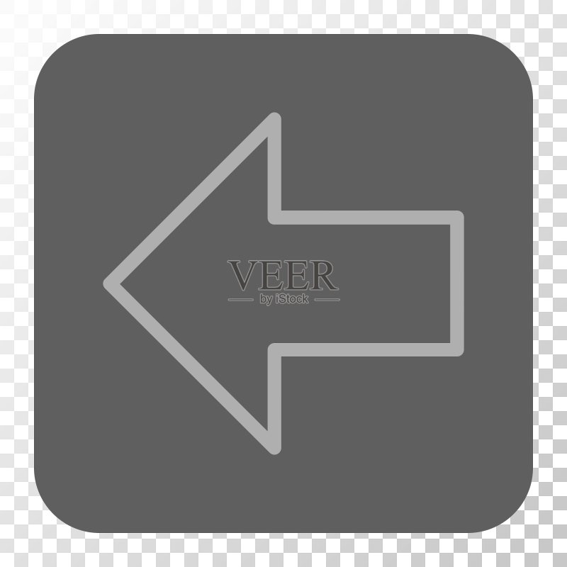 箭头左圆角正方形按钮图标素材