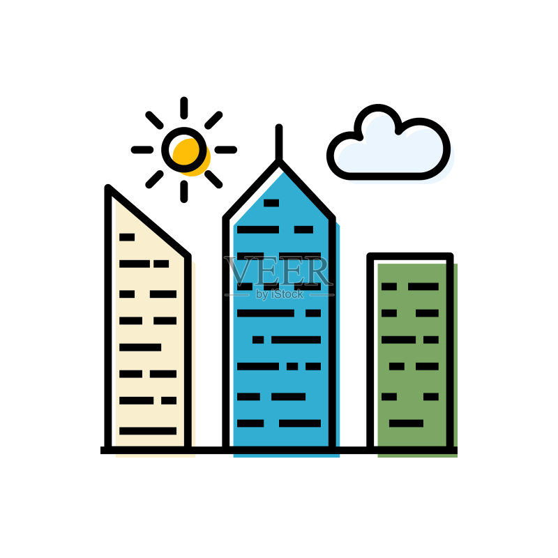 城市建筑相关图标图标素材