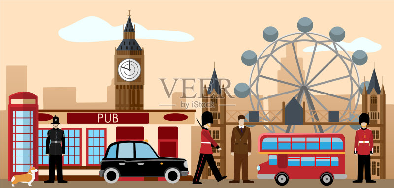 英国和伦敦图标集图标素材