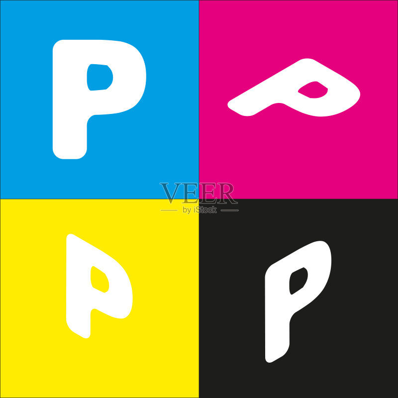 字母P符号设计模板元素图标素材