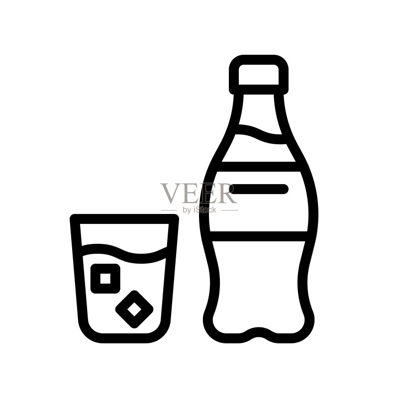 可乐饮料线条风格图标图标素材