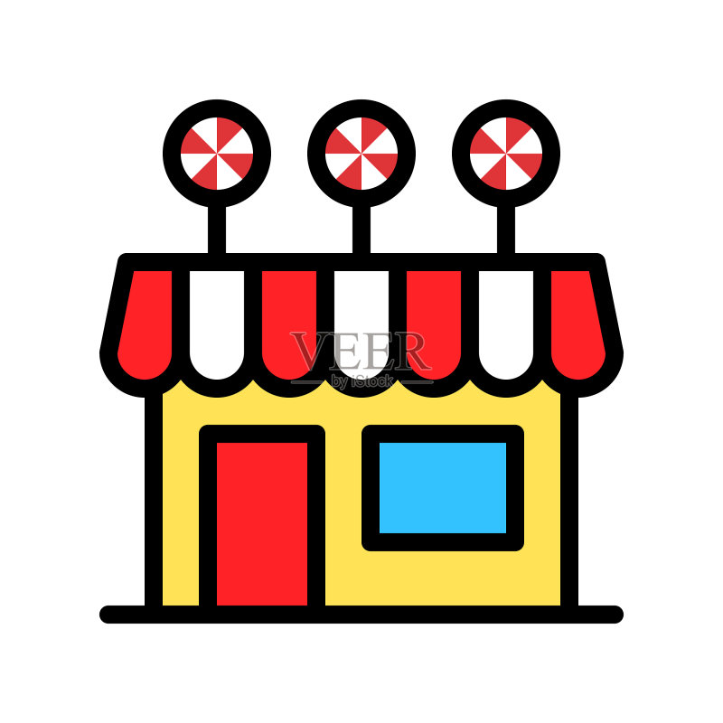 糖果店填充风格图标可编辑轮廓图标素材