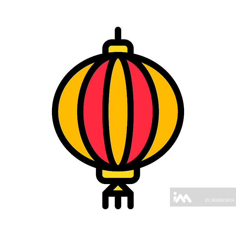 中国农历新年灯笼填充图标图标素材
