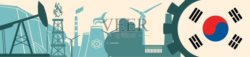 能源与电力图标集：韩国国旗图标素材