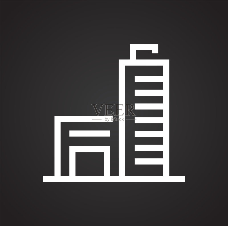 图形背景上的建筑线条图标图标素材