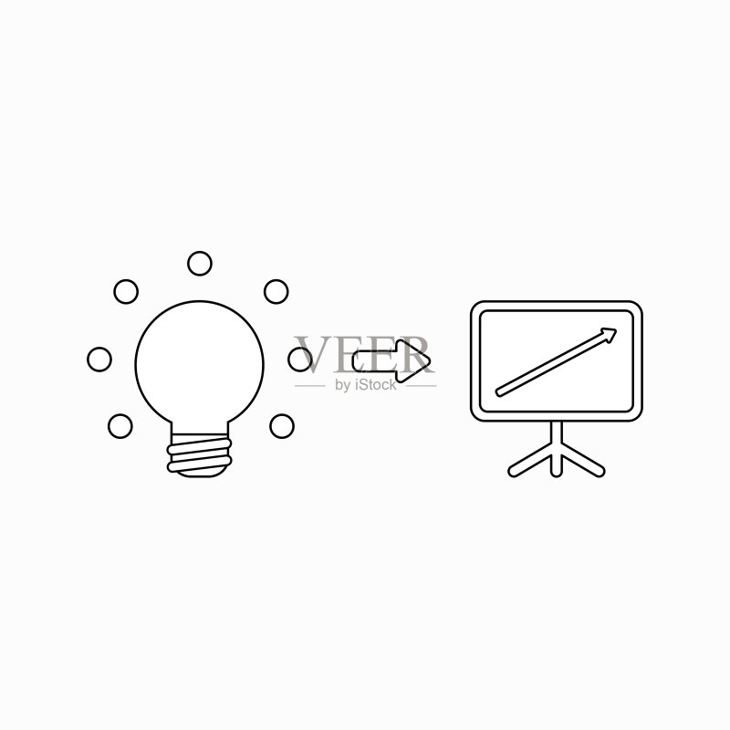 带有销售额的发光灯泡概念图标图标素材