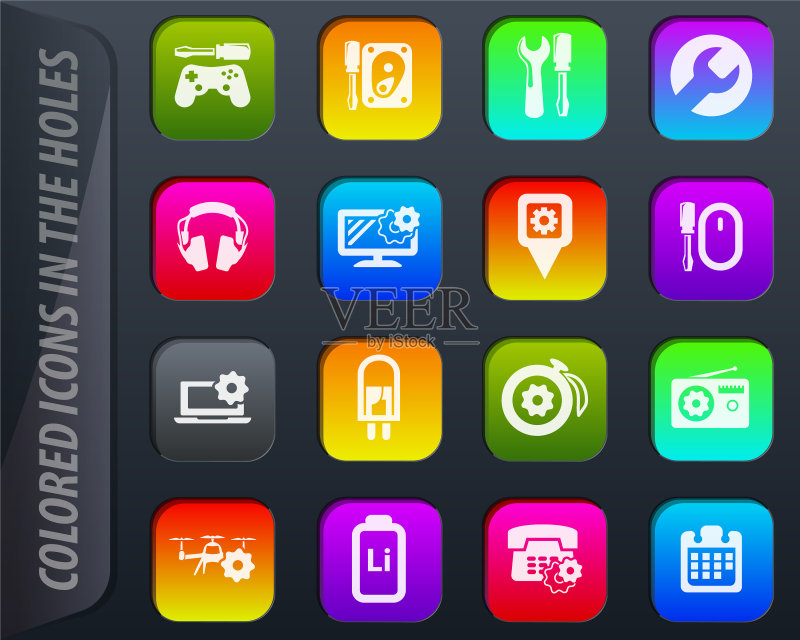 电子维修图标集图标素材