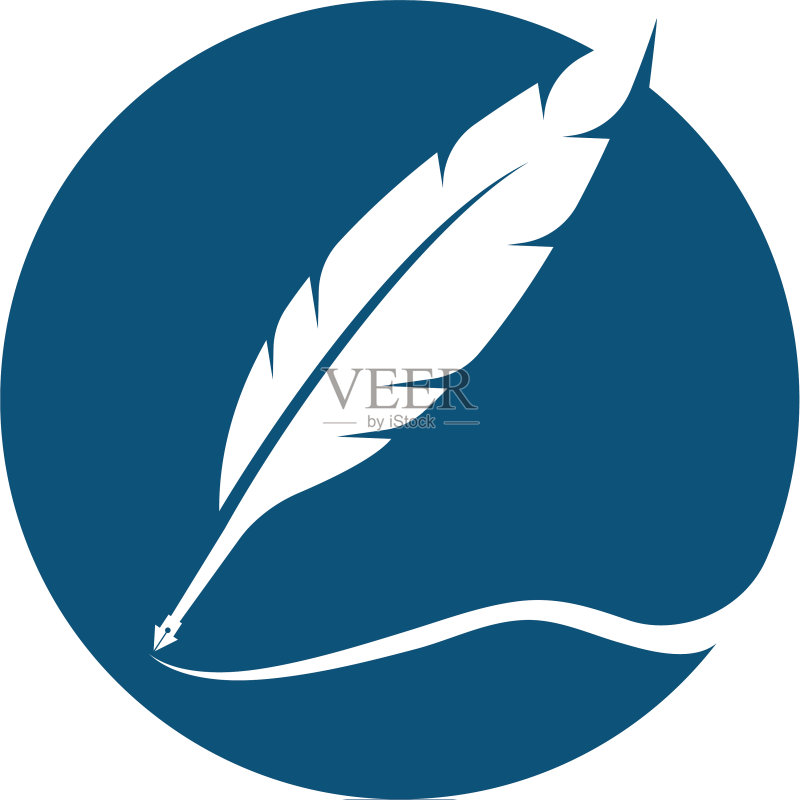 羽毛笔标志模板图标素材