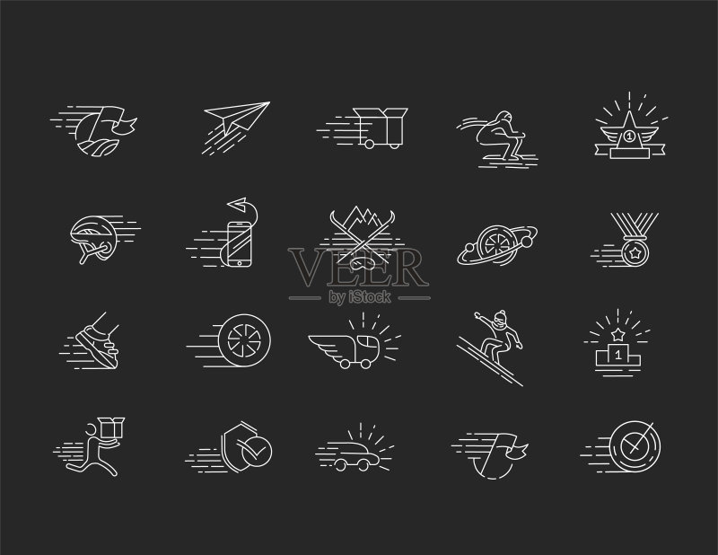 速度运动可编辑图标和Logo图标素材