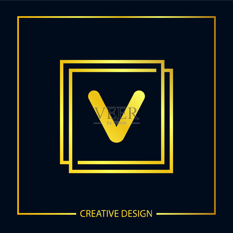 首字母V logo模板设计图标素材