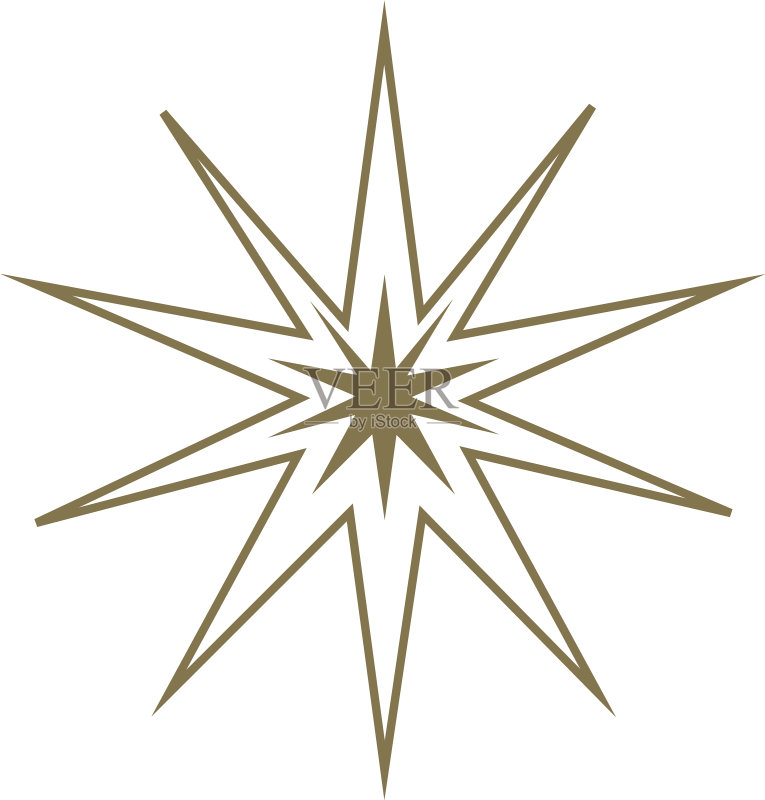 白色背景上的闪亮金色星星图标素材