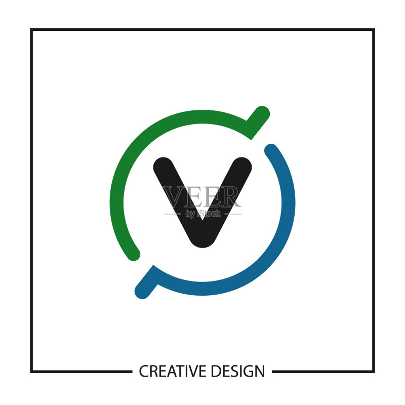 首字母V logo模板设计图标素材