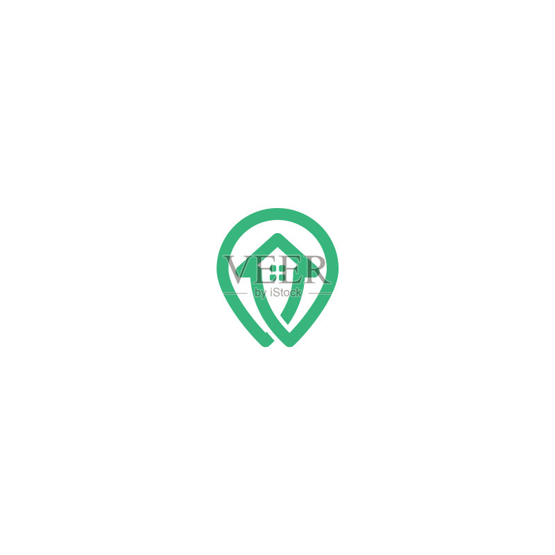 房屋和位置定位Logo设计图标素材