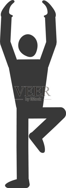 瑜伽冥想伸展运动人物图标图标素材