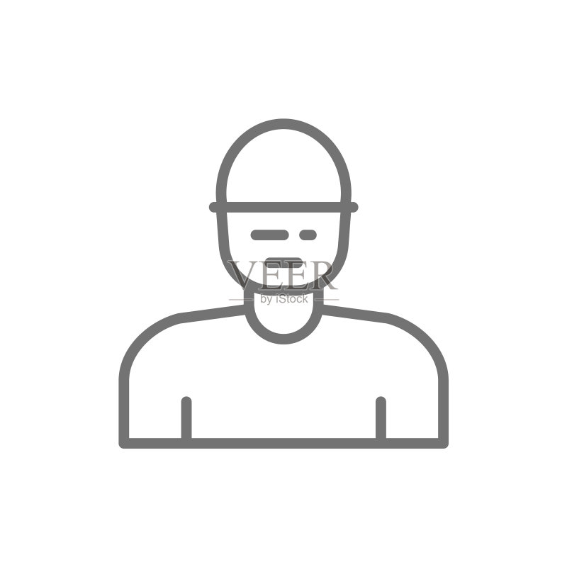 戴防护面罩的男人线条图标图标素材