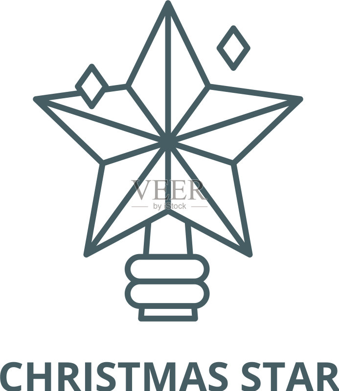 圣诞星星线条图标图标素材