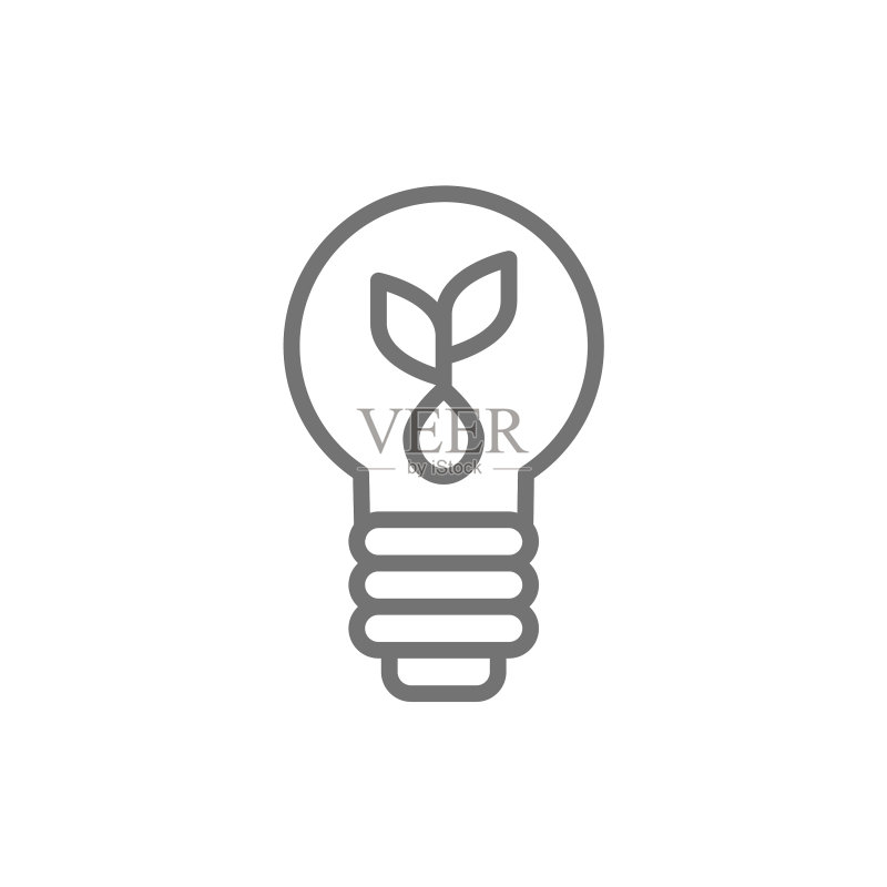 灯泡植物线性图标图标素材