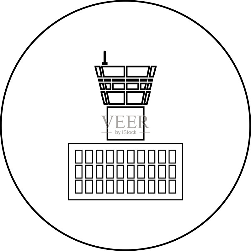机场控制塔楼飞行大楼图标素材