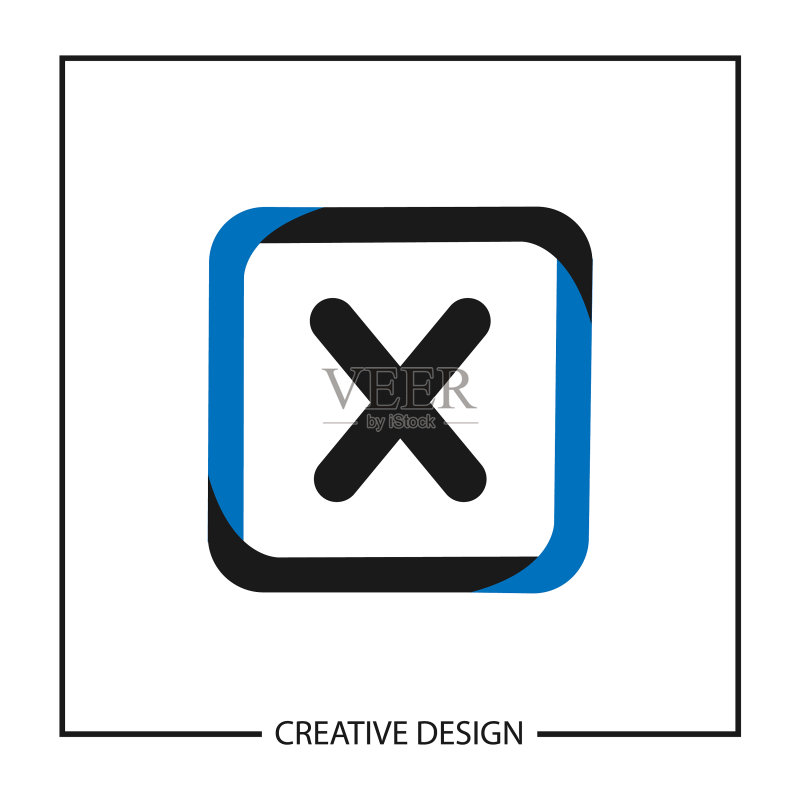 字母X logo模板设计图标素材