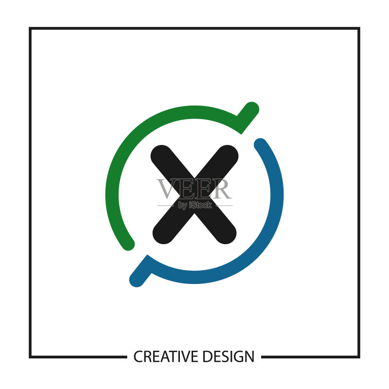 字母X logo模板设计图标素材
