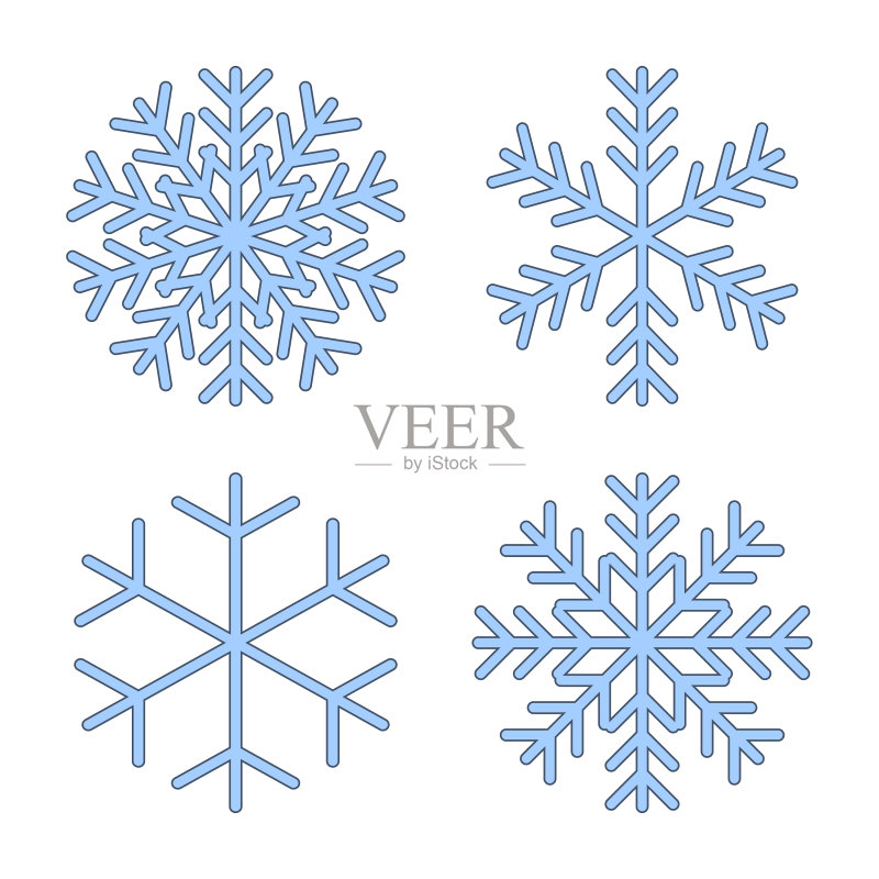蓝色雪花图标图标素材