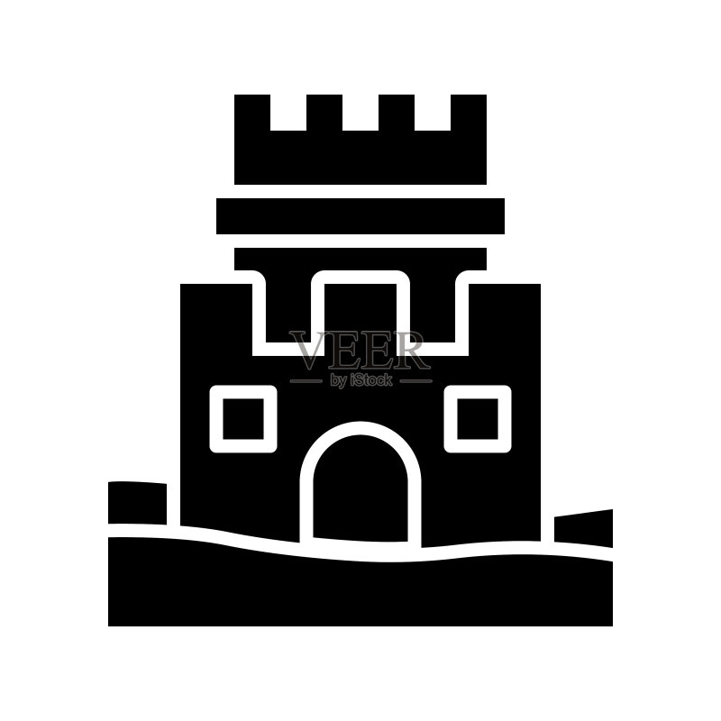 沙堡夏季假日相关实心图标图标素材