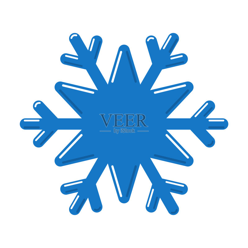 蓝色雪花卡通图标图标素材