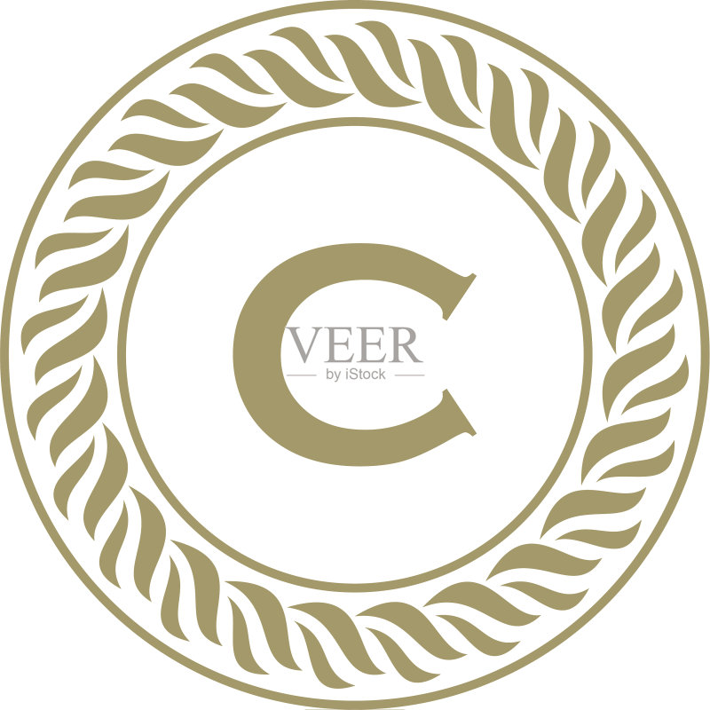 圆形C字母优雅logo模板图标素材