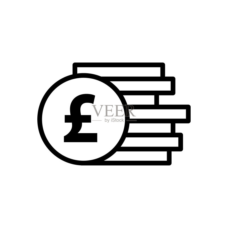 英镑货币图标矢量插图模板时尚设计图标素材