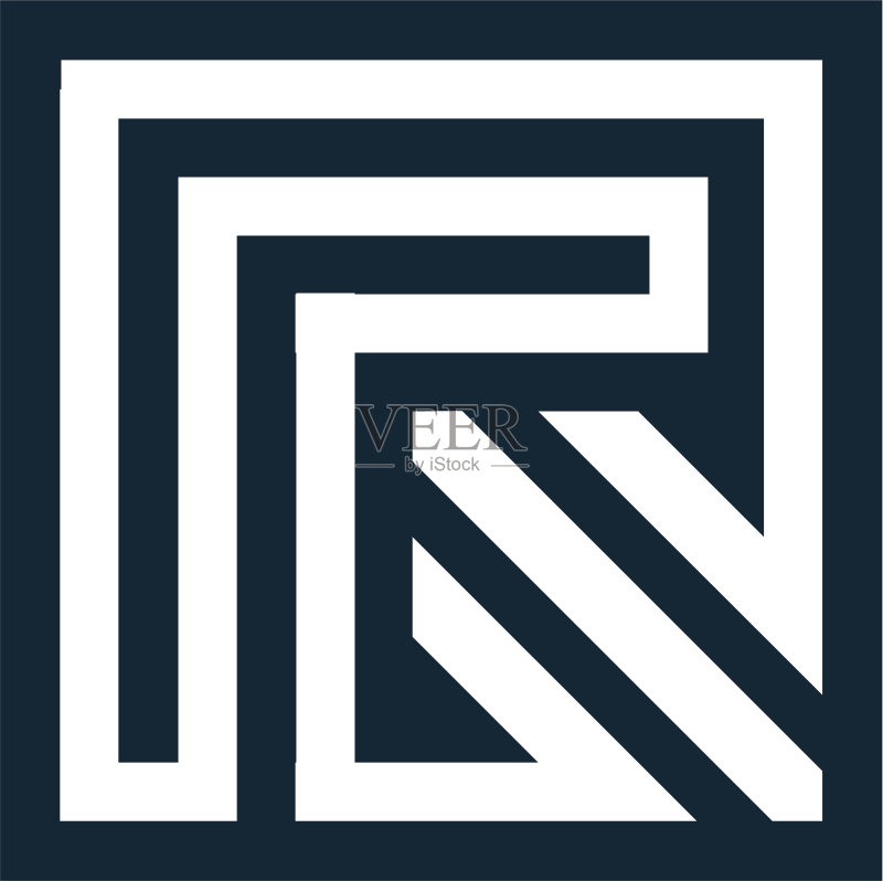 字母R几何图案logo图标素材