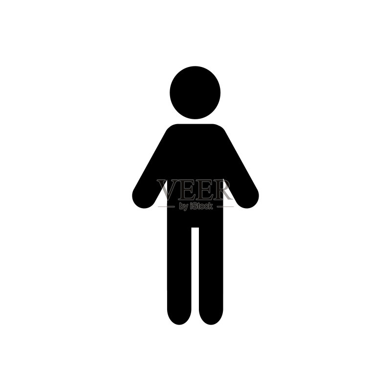 男人图标，白色背景图标素材