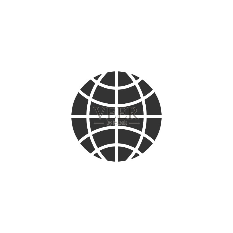 扁平风格的地球行星图标，地理地球图标素材