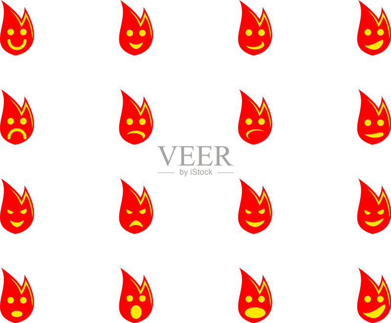 不同火焰表情图标图标素材