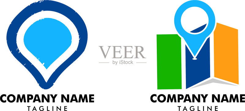地图定位图标Logo模板套装图标素材
