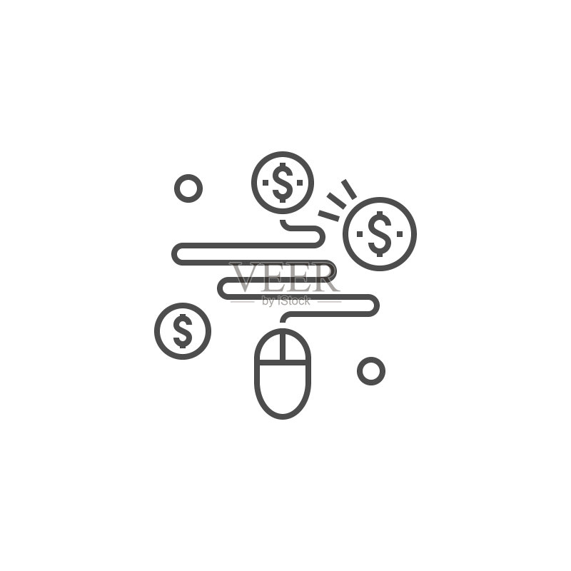 按点击付费线性图标图标素材