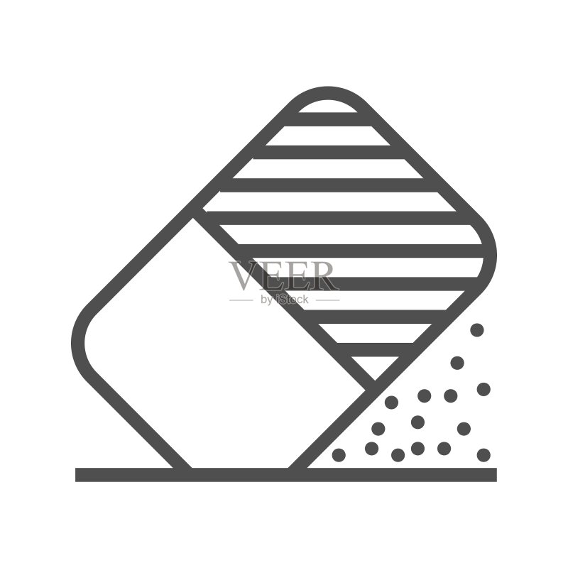橡皮擦工具线性图标图标素材