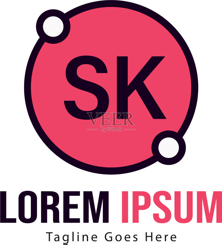 SK字母现代框架logo模板图标素材