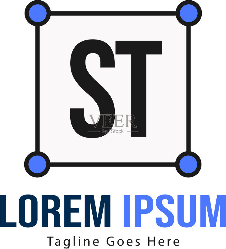 首字母ST现代框架logo模板图标素材
