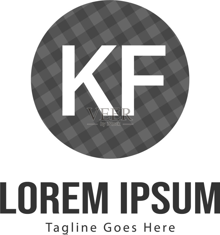 KF字母现代边框Logo模板图标素材