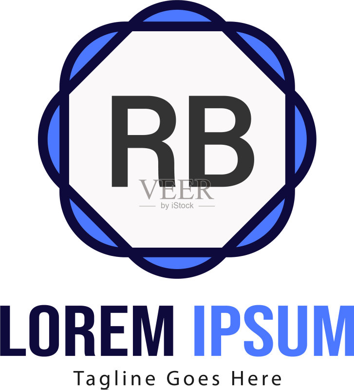 RB字母现代框架标志模板图标素材