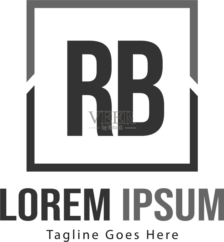 RB字母现代框架标志模板图标素材