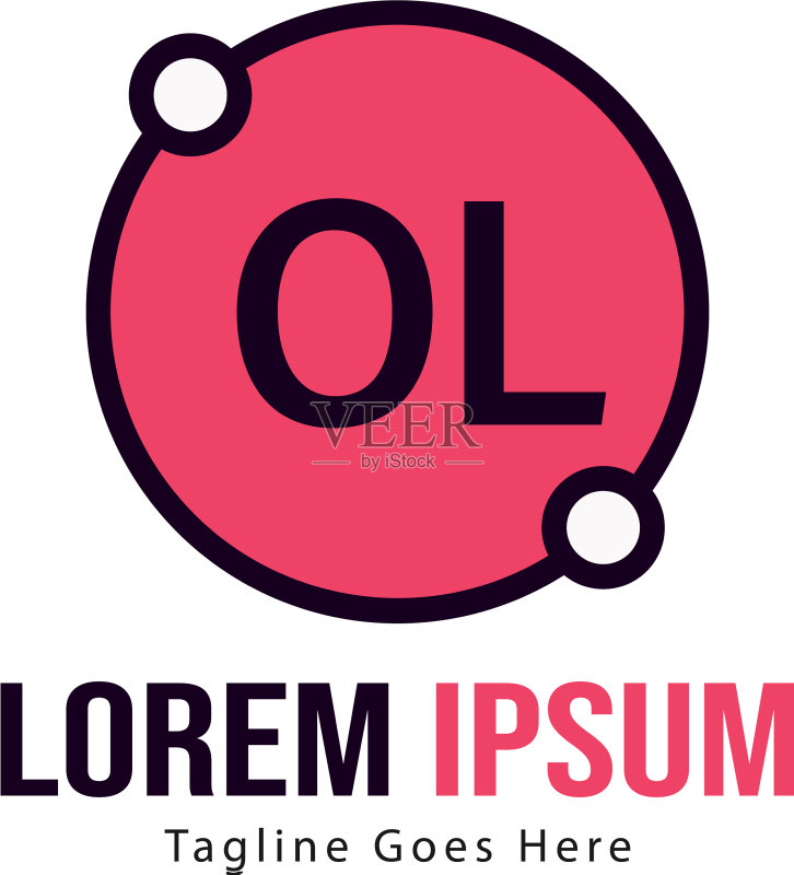 OL字母现代边框Logo模板图标素材