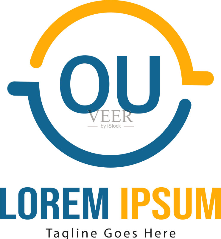 OU字母现代边框logo模板图标素材