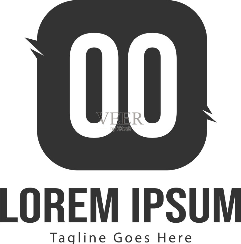 OO字母现代边框Logo模板图标素材