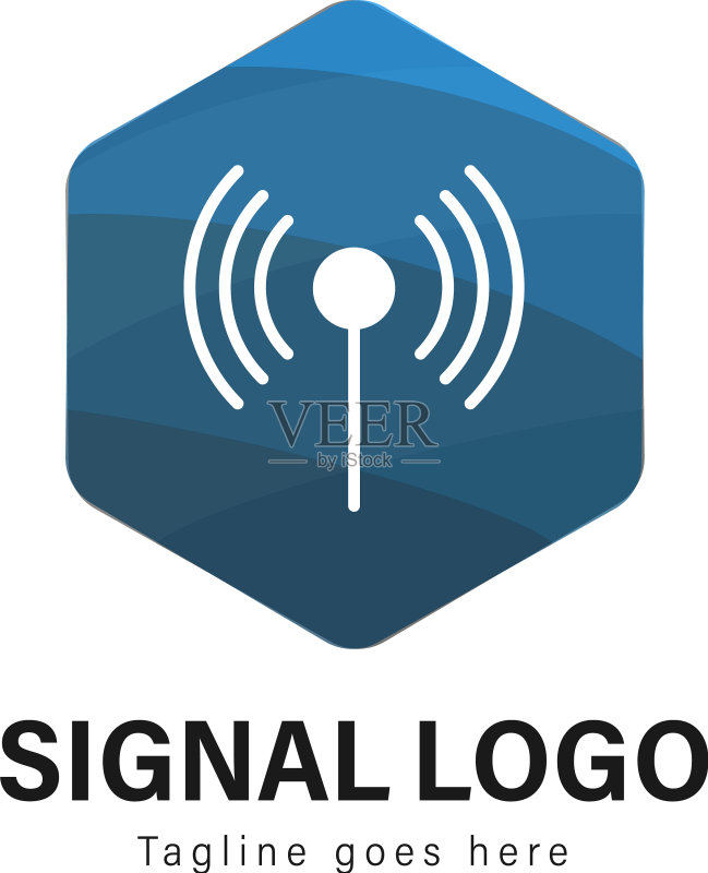 带有信号的信号logo模板设计图标素材