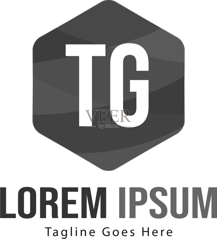 TG字母现代框架Logo模板图标素材