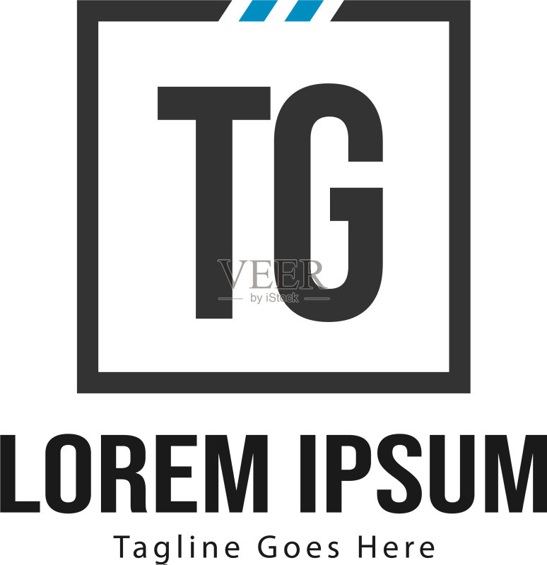TG字母现代框架Logo模板图标素材