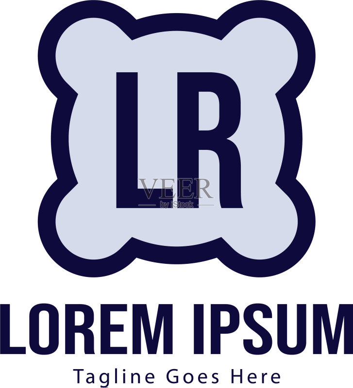首字母LR现代框架标志模板图标素材